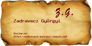 Zadravecz Györgyi névjegykártya
